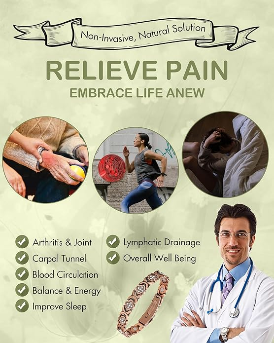 🔥Histone® Copper Bracelets for Women. Pure Copper Magnetic Bracelet with 3800 Gauss Effective Magnets