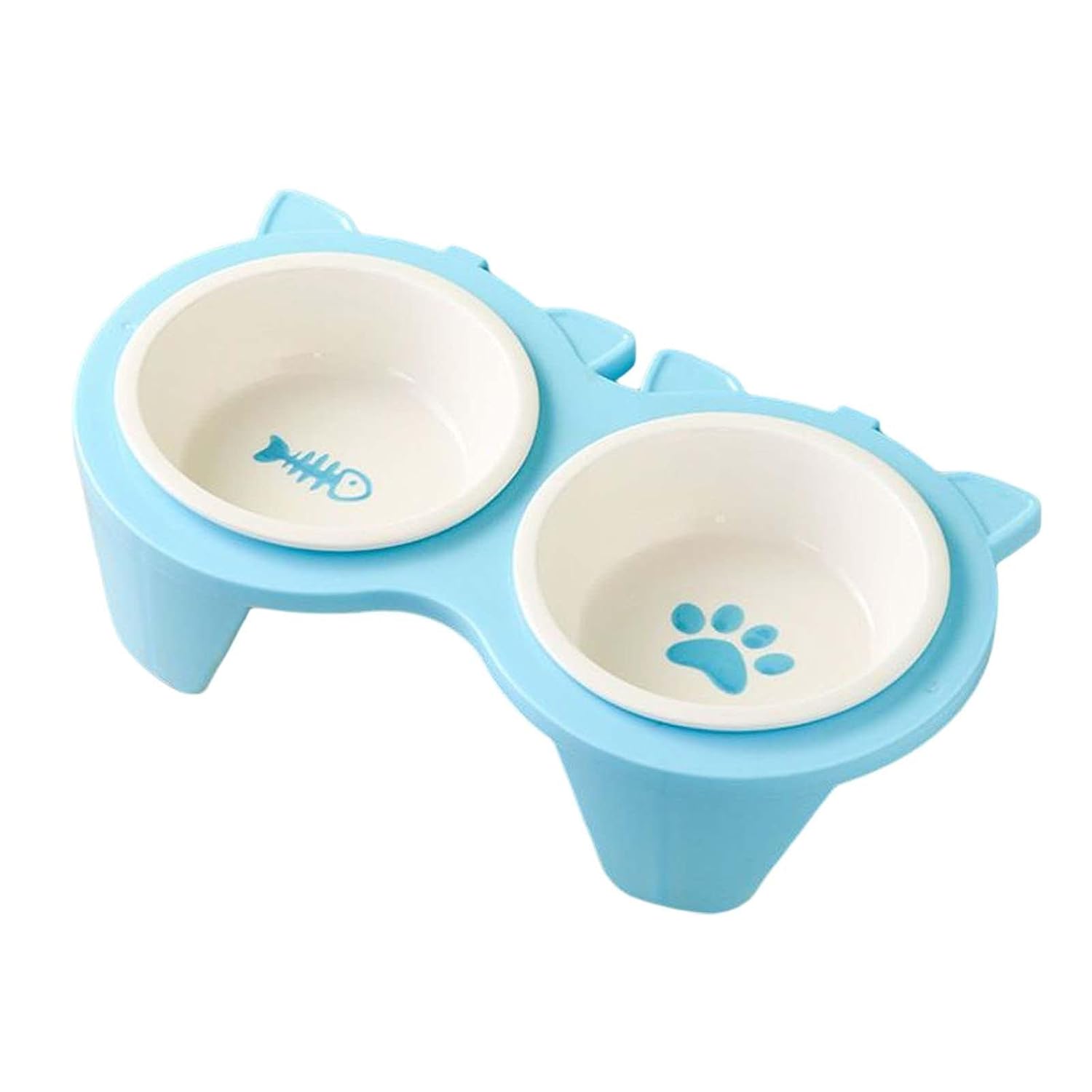 Indoor cat tall slanted cat food bowl