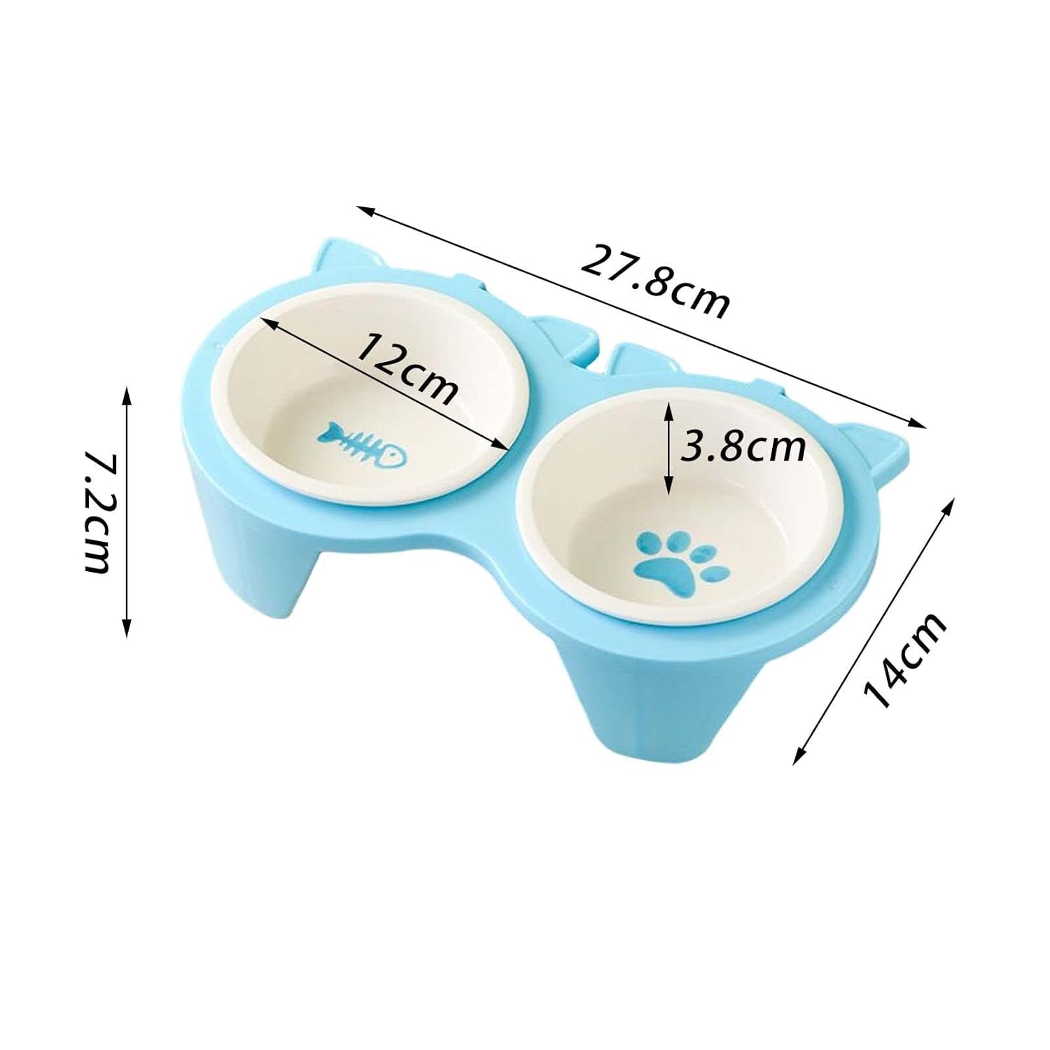 Indoor cat tall slanted cat food bowl