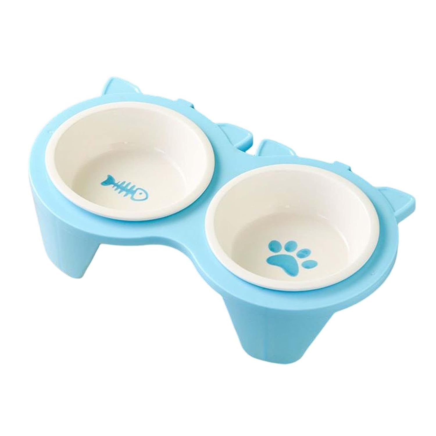 Indoor cat tall slanted cat food bowl