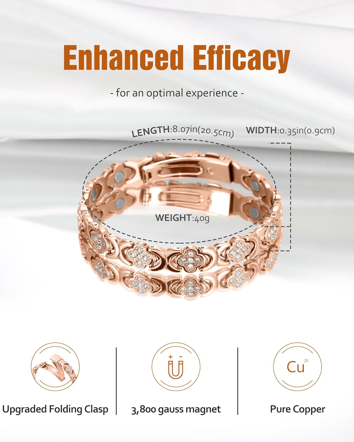 🔥Histone® Copper Bracelets for Women. Pure Copper Magnetic Bracelet with 3800 Gauss Effective Magnets