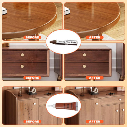 Wood Filler and Wax Fill-Sticks Kit for Furniture Repair,12 Colors Wood Repair Kit for Scratch Cover, Restore Cracks, Hole, Door, Floor, Table, Cabinet -Restore a Finish for Woods