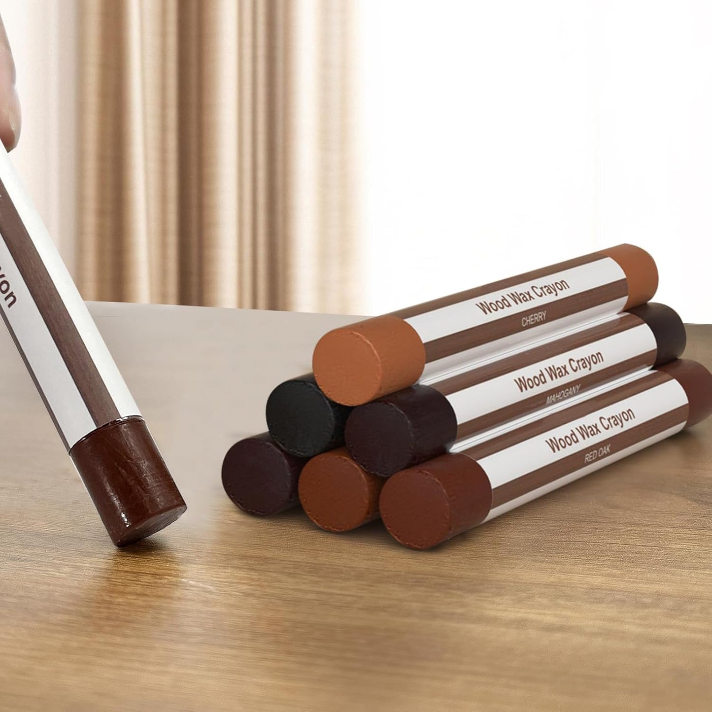 Wood Filler Sticks,12colors Wood Wax Crayons for Repairing Scratches