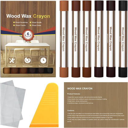 Wood Filler Sticks,12colors Wood Wax Crayons for Repairing Scratches