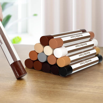 Wood Filler Sticks,12colors Wood Wax Crayons for Repairing Scratches