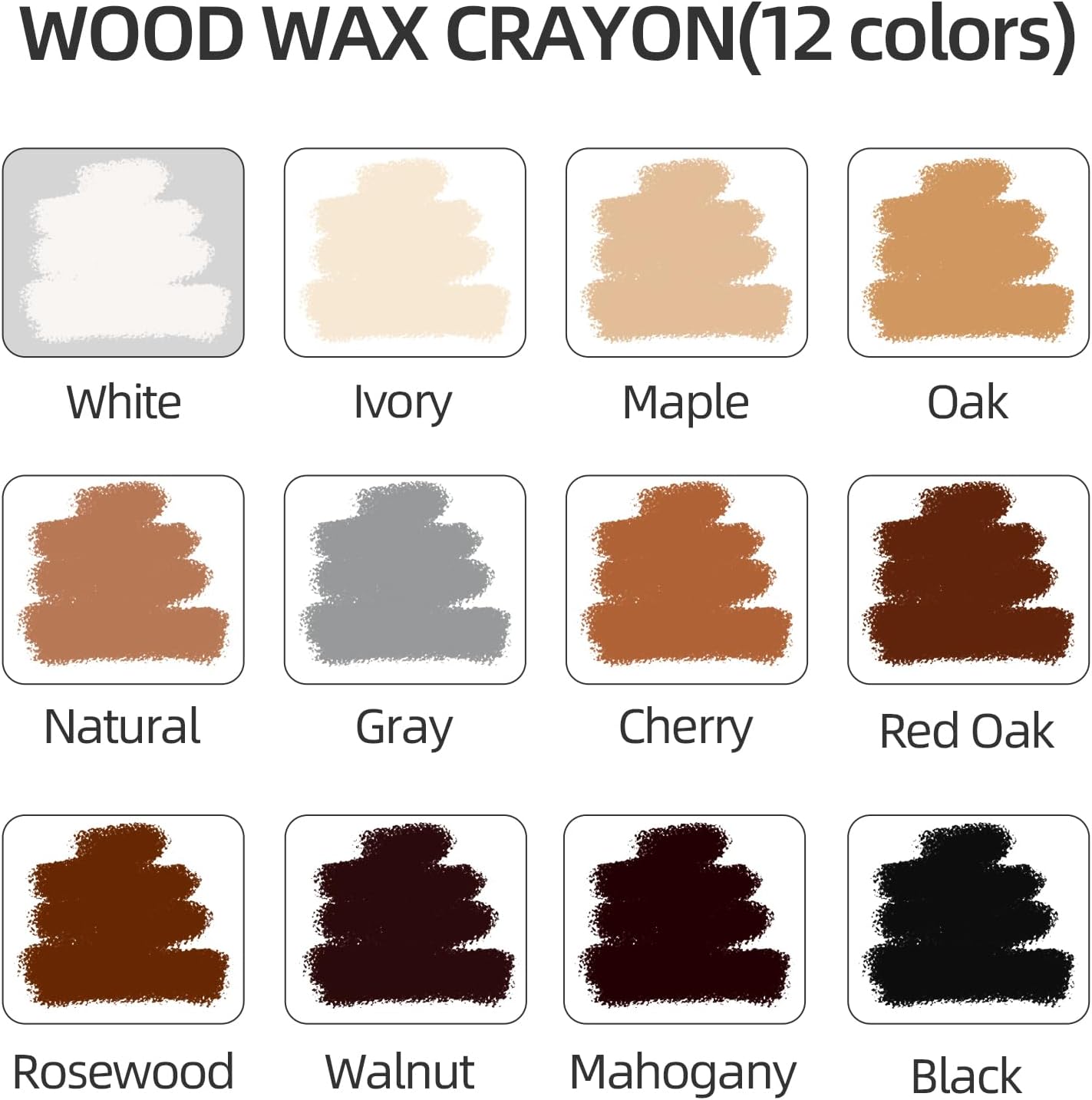 Wood Filler Sticks,12colors Wood Wax Crayons for Repairing Scratches