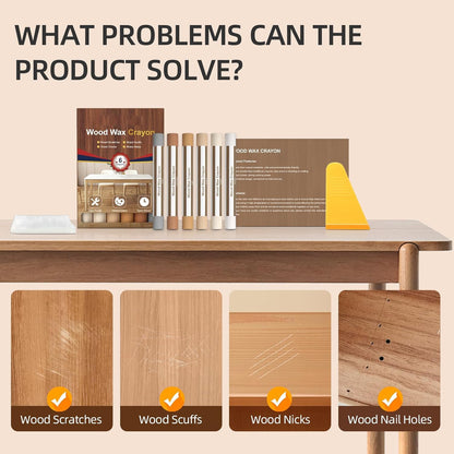 Wood Filler Sticks,12colors Wood Wax Crayons for Repairing Scratches