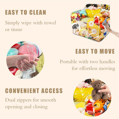 Transparent storage stool, waterproof and stuffable for storing plush toys