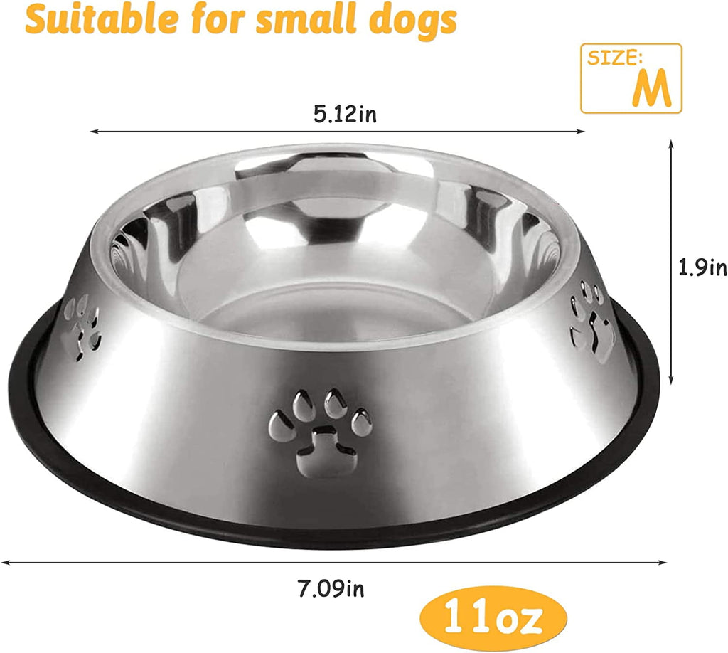 Stainless steel dog and cat bowl