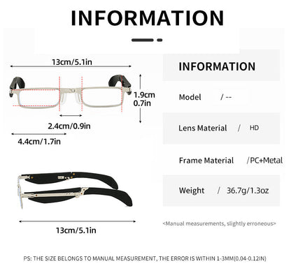 Foldable blue light blocking reading glasses